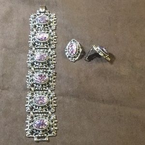 Vintage “cat eye” bracelet and earrings set